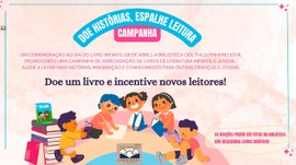 Poster da Biblioteca Des. Italo Pinheiro (TRE-RN): Campanha "Doe Histórias, Espalhe Leitura". O ...