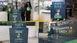 #Acessibilidade #ParaTodosVerem | Montagem com quatro fotos mostrando um ecoponto de descarte co...
