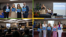 #Acessibilidade #ParaTodosVerem | Montagem com quatro fotografias registradas durante evento sob...