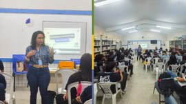 Estudantes que votarão pela primeira vez foram sensibilizados quanto à importância do voto para ...