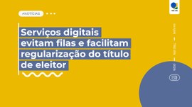 Imagem com fundo amarelo e elementos gráficos em azul. No centro, em destaque, há o texto: “Serv...