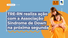 Banner institucional do TRE-RN com fundo azul e elementos laranja. O texto principal diz: “TRE-R...