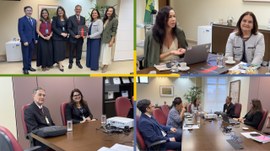 #Acessibilidade #ParaTodosVerem | Montagem com quatro fotos registrando uma reunião instituciona...