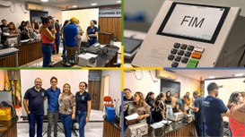 Treinamento realizado nesta terça-feira (28) mobilizou 36 mesários e supervisores que atuarão na...