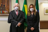 Juíza Ticiana Nobre e o Presidente do TRE-RN, Desembargador Gilson Barbosa