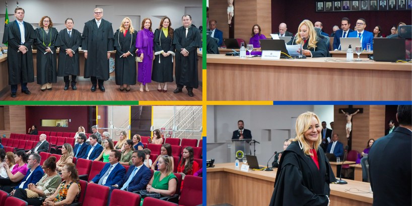 Solenidade de posse da juíza Suely Fernandes como titular da Corte As juízas Suely Fernandes e Martha Danyelle, titular e suplente, permanecerão durante o biênio 2...