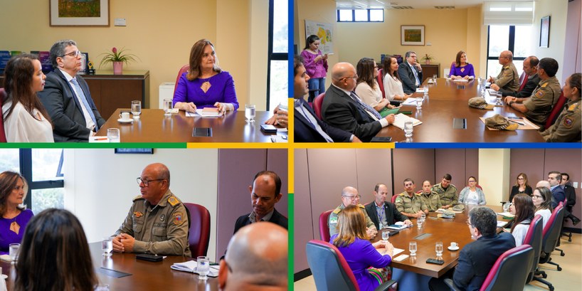 TRE-RN se reúne com PMRN para falar sobre segurança nas Eleições A reunião teve a participação da Presidente e do Vice do TRE-RN e do Comandante-Geral da PMRN