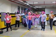 TRE RN Servidores fazem cortejo para alertar sobre câncer de mama e de próstata