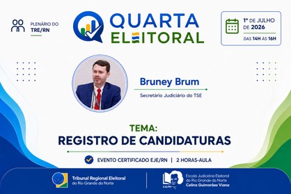 Evento será realizado dia 1º de julho, às 14h, no Plenário do TRE-RN e é aberto ao público