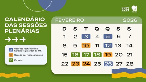 Sessões ocorrerão de forma presencial e em meio eletrônico nos dias 3, 5,10, 12, 19, 23, 24 e 26...