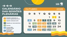 Em outubro, serão realizadas 15 sessões, sendo 7 presenciais e 8 virtuais.