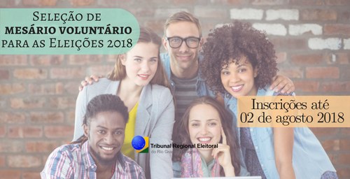 Eleições 2018: Inscrições abertas para mesário voluntário