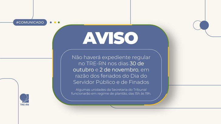 Tribunal segue com plantões na sede, em Natal, das 15h às 19h, até 8 de novembro