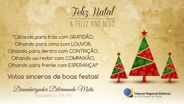 TRE RN Cartão Boas Festas Presidente 2016 TRE RN Cartão Boas Festas Presidente 2016