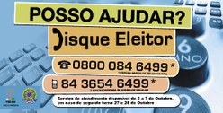 TRE-RN Cartaz Disque Eleitor Eleições 2012