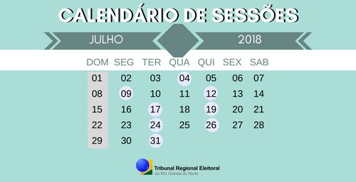 TRE-RN: Confira o calendário das sessões plenárias de julho deste ano