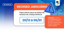Tribunal define esquema de atendimento e atividades durante o período de recesso