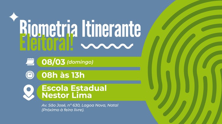 TRE-RN leva biometria itinerante à feira livre neste domingo (8) 3ª zona eleitoral de Natal estará oferecendo serviços eleitorais, incluindo biometria, na Feira ...