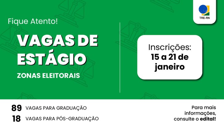 São 89 vagas destinadas a estudantes de Graduação nas áreas de Direito, Administração e Ciências...