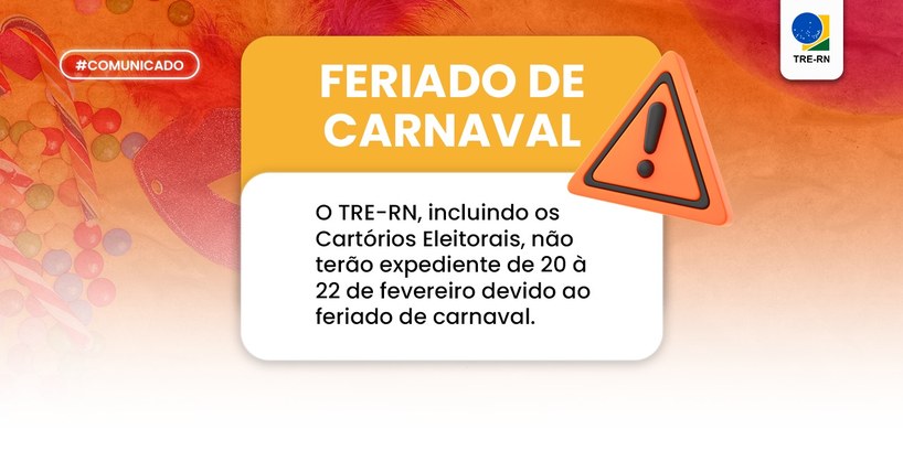 No dia 23/02 o expediente será retomado normalmente